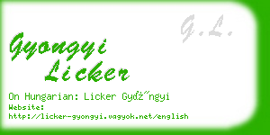 gyongyi licker business card